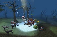 Pet Santa and his sleigh.