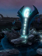 The Guthix sword when illuminated.