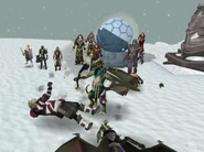 Sakirth shatters the Staff of Armadyl on Lucien.