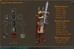 En spiller som holder  god sword