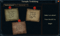 Temple Trekking noticeboard