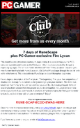 PC Gamer email containing the code for PC Gamer club members.