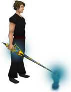 A player with the Jousting lance (rapier) skin activated