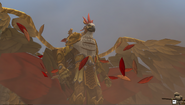 Armadyl arrives to inspect Bandos's remains.