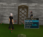 The trellis players need to climb.