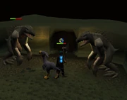 Een speler die tegen de  vecht.