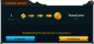 Redeeming a bond for RuneCoins confirmation