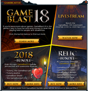 GameBlast 2018 interface