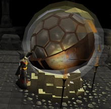 A player touches the Stone of Jas, receiving temporary power.