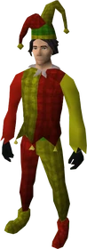 Silly jester costume equipped