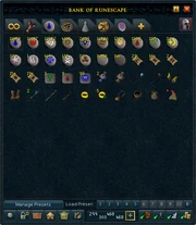 A tab filled with magical items. Note that the symbol used to represent the tab is the first item in that tab.