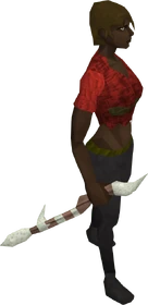 Sacred clay harpoon equipped