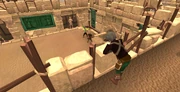 A player watching the duels from the "Lean on" option. The arrow keys can be used to move the view.
