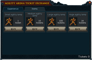 Agility arena tickets can be exchanged for prizes
