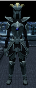 A player wearing full Kratonite armour.