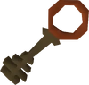 Bronze key red detail
