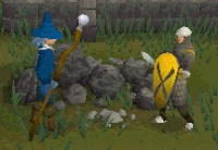 Gracz rzucający czar Earth Bolt