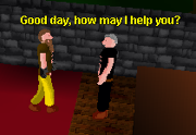A player talking to a banker