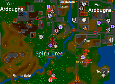 Ardougne sewers entrances map