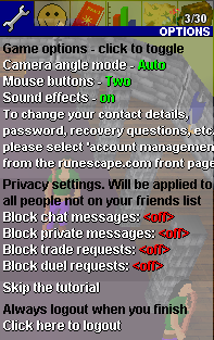 Options | RuneScape Classic Wiki | Fandom