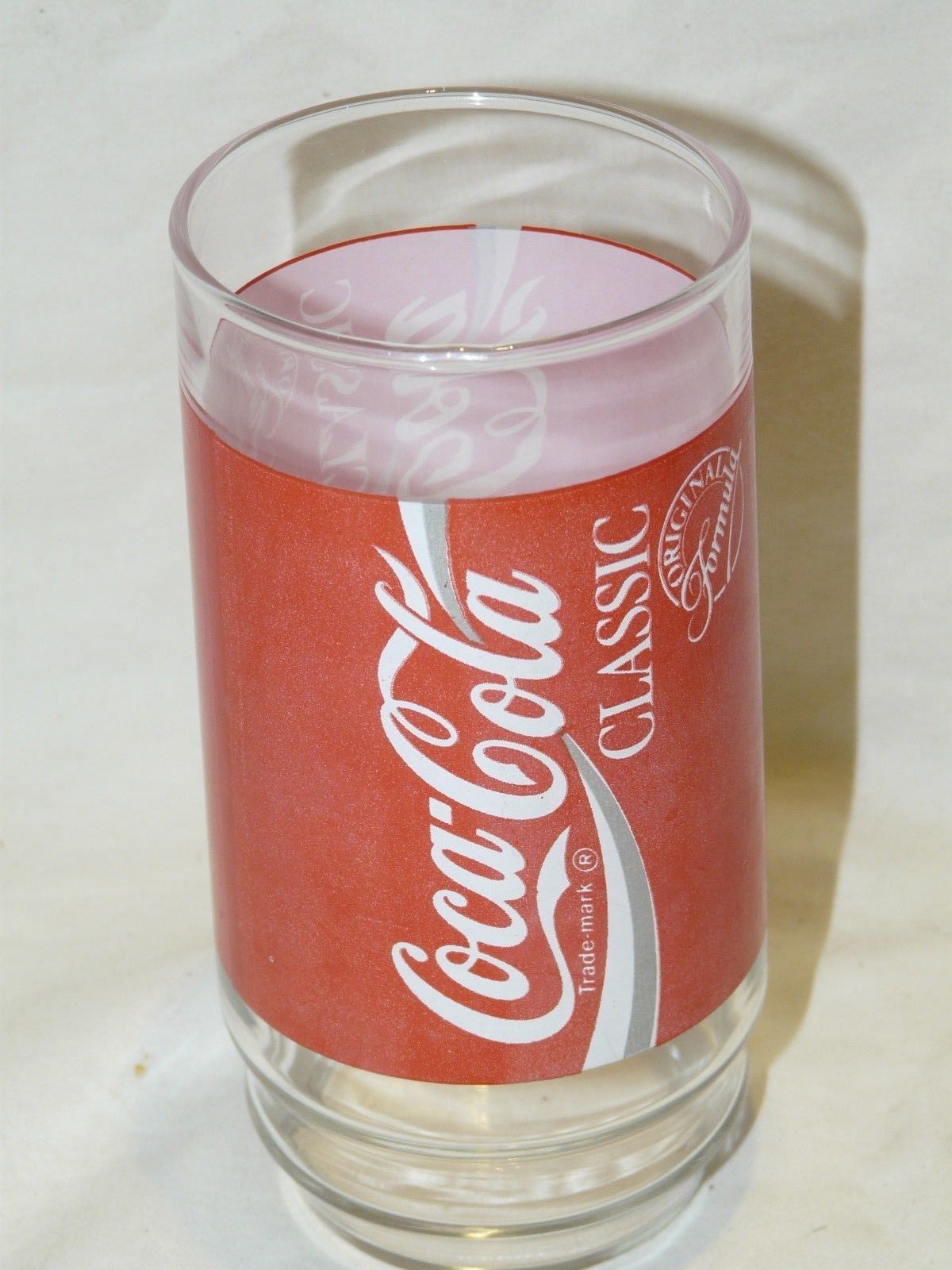 Coca Cola Classic Orginal Formula Glass Cup with smaller Coca Cola