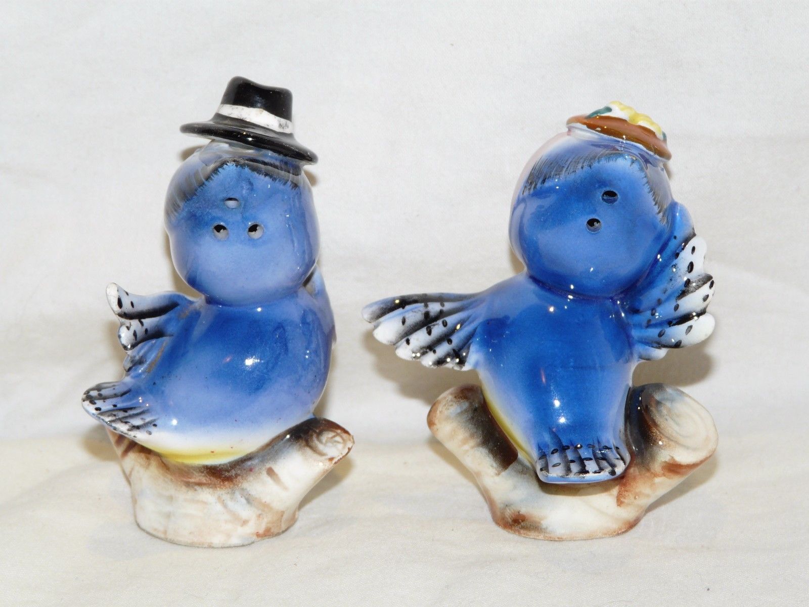 珍しい Bluebirds Napco 1950's with and Salt Eyes Rhinestone & Hats 日本酒