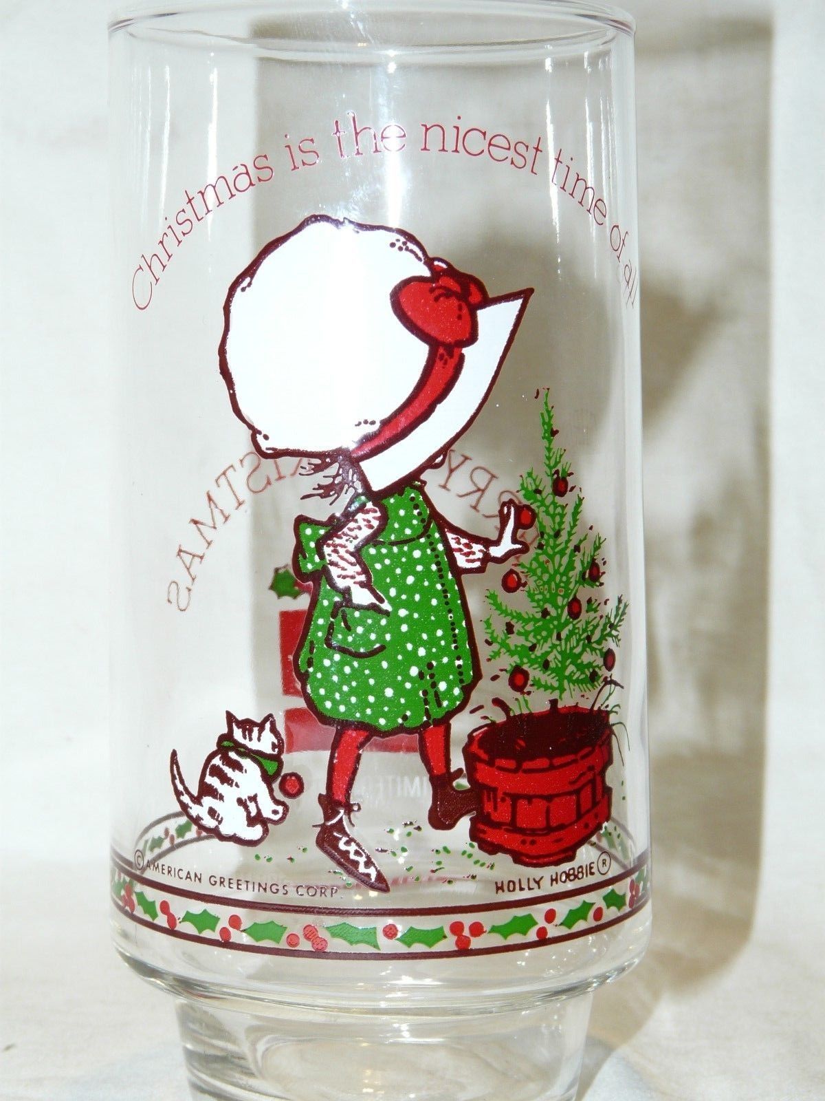 Vintage Holly Hobby Coca Cola Christmas Drinking Glasses Set Of 2