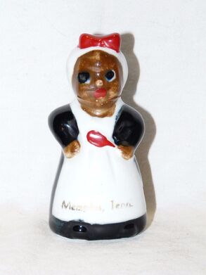 Black Americana Mammy Chef Blue Salt And Pepper Shakers