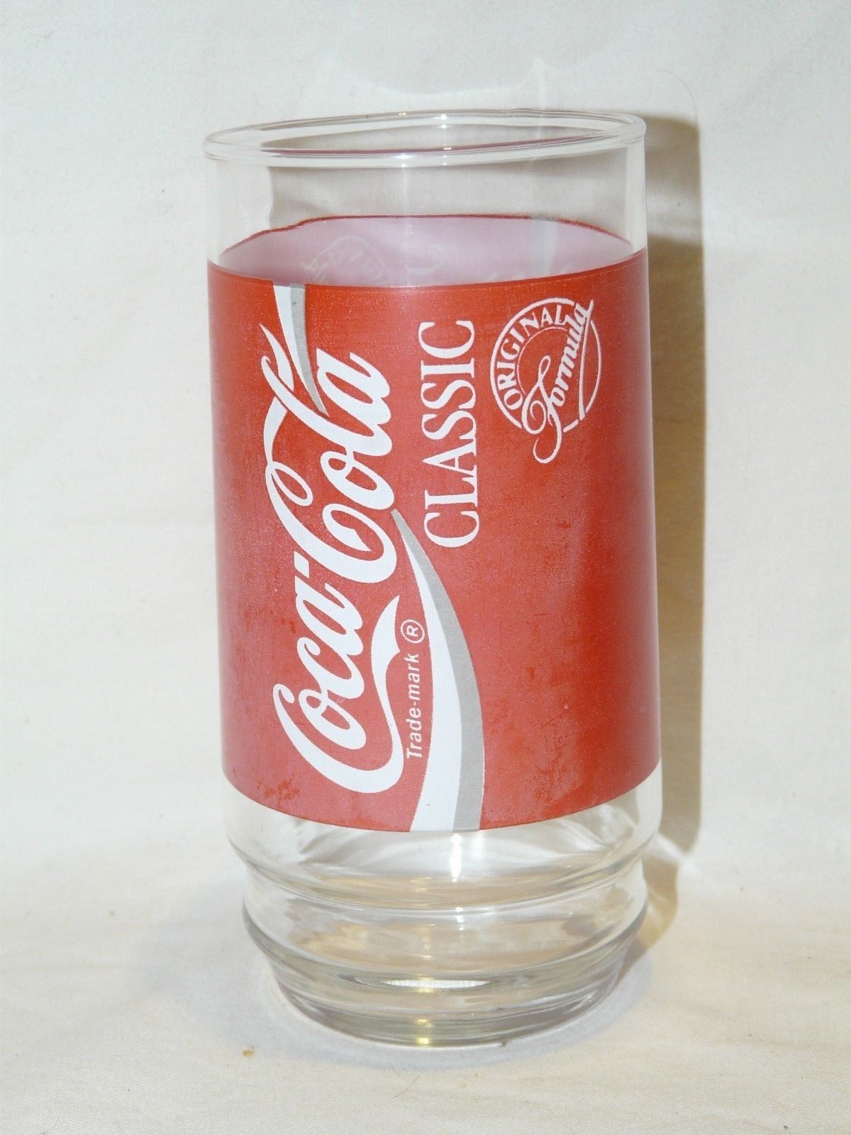 Coca Cola Classic Orginal Formula Glass Cup with smaller Coca Cola