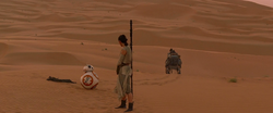 Rey encounters BB-8