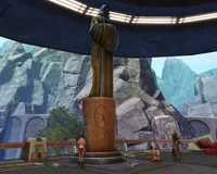 Джедаи медитируют возле статуи в Пристанище мастеров