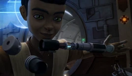 Падаван-человек собирает меч ВК