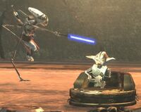 Paratus with Yoda sculpture