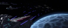 Сражение между  и , произошедшее над Луной Риши в '"`UNIQ--ref-00000019-QINU`"''"`UNIQ--ref-0000001A-QINU`"'