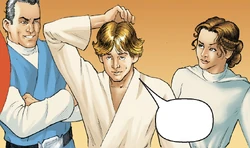 Арул Нарра с Люком Скайуокером и Леей Органой.