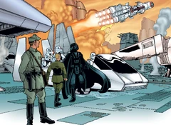 Лорд Тион и Дарт Вейдер наблюдают за взлётом «Тантива IV».