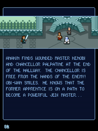 Энакин находит Палпатина и раненого Оби-Вана