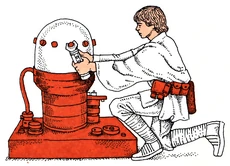 Люк Скайуокер чинит дроида