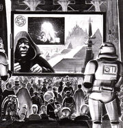 Palpatine announced the destruction of Alderaan