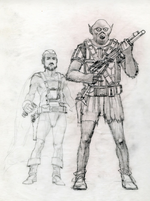 Han Solo Chubakka early sketch