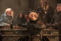 Уолливан и его покровители возле игрового стола шародроидов