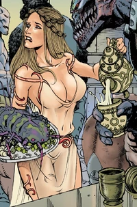 , рабыня-официантка на службе у банды .