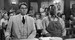 Грегори Пек и Брок Питерс в фильме «Убить пересмешника».