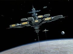 Небольшие небесные крюки над Корусантом.