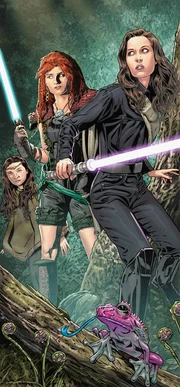 Аллана с матерью и Джейной Соло на охоте