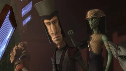 Ти Ва во время невольничьего аукциона на Зайгеррии.