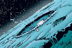 Группа TIE-истребителей выполняют построение «Эхо-3».