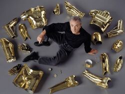 Anthony Daniels and C3PO costume parts