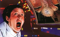 Лея Органа, напуганная майноком.