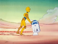 Дроиды идут через пустыню